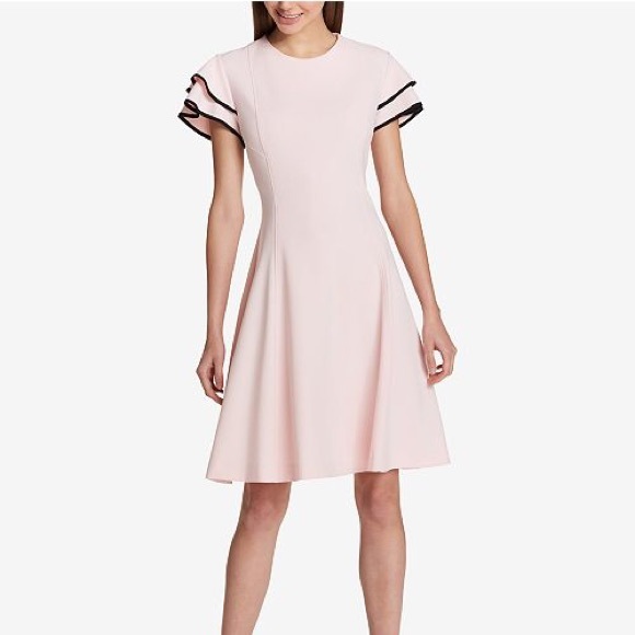Tommy Hilfiger Dresses & Skirts - Tommy Hilfiger Flutter-Sleeve Fit & Flare Dress